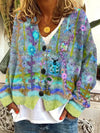 Variant image for Dam Cardigan Retro Stil Wollflanell-9