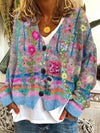 Variant image for Dam Cardigan Retro Stil Wollflanell-1