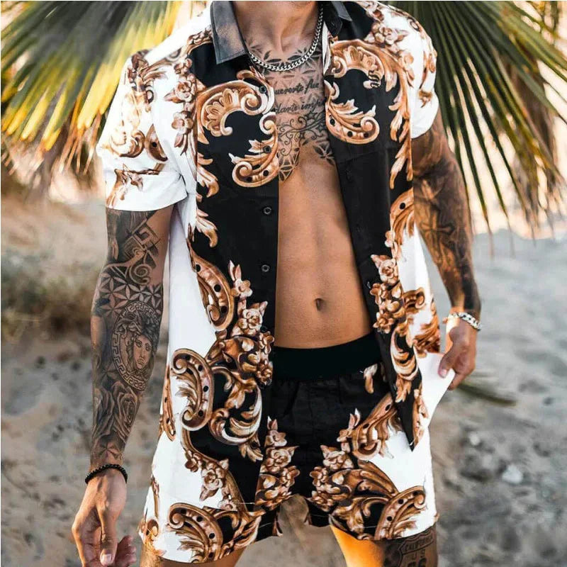 Herr Fritidsuppsättning 3D-tryckt Polyester Overdimensionerade Shorts 1