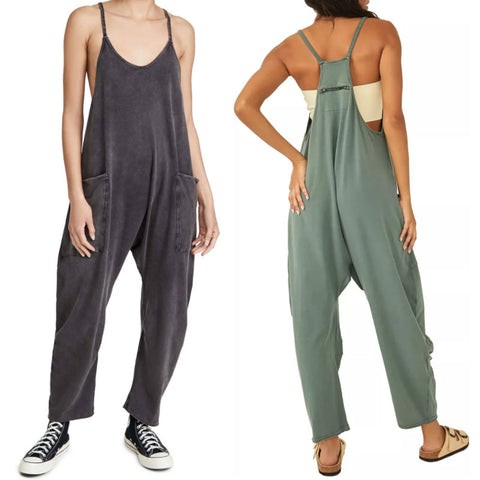 Variant image for Kvinnors Jumpsuit Lätt Bomull Lång Ärm Loose Fit-1