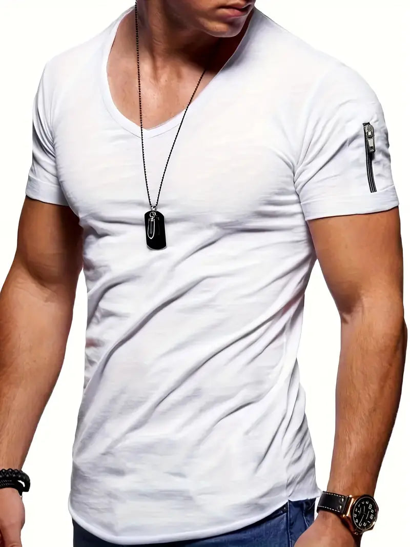 Variant image for Herr T-shirt V-ringning Casual Bomull-57