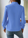 Snygga Blusar Dam Vit V-Hals Polyester Elegant-3