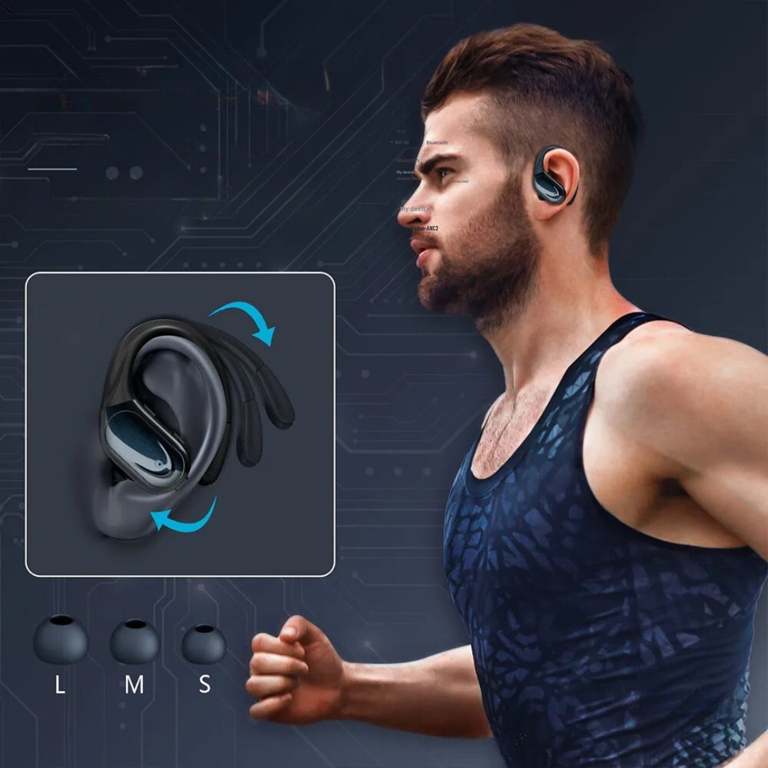 Brusreducerande trådlösa öronsnäckor | Sporthörlurar För Löpning | Lång Batteritid