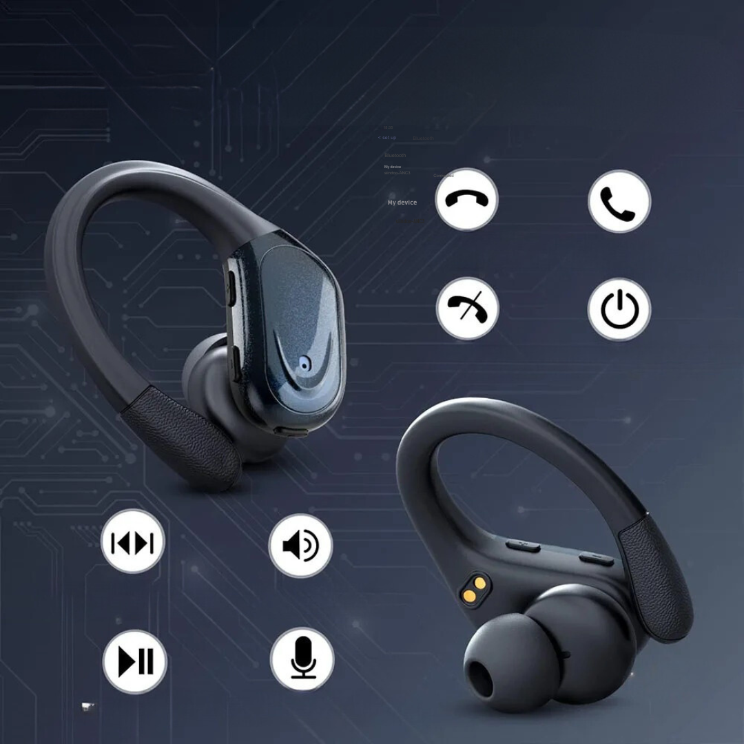 Brusreducerande trådlösa öronsnäckor | Sporthörlurar För Löpning | Lång Batteritid