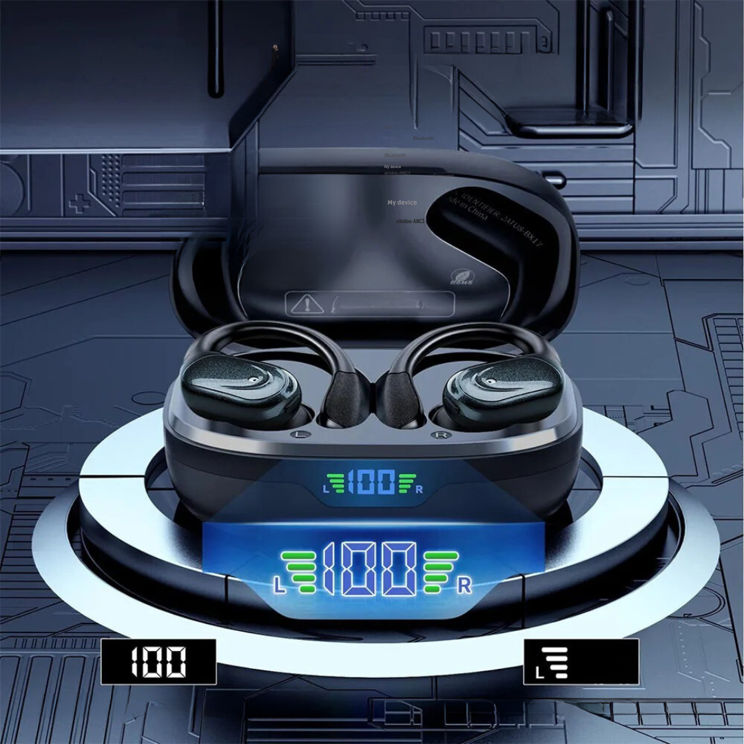 Brusreducerande trådlösa öronsnäckor | Sporthörlurar För Löpning | Lång Batteritid