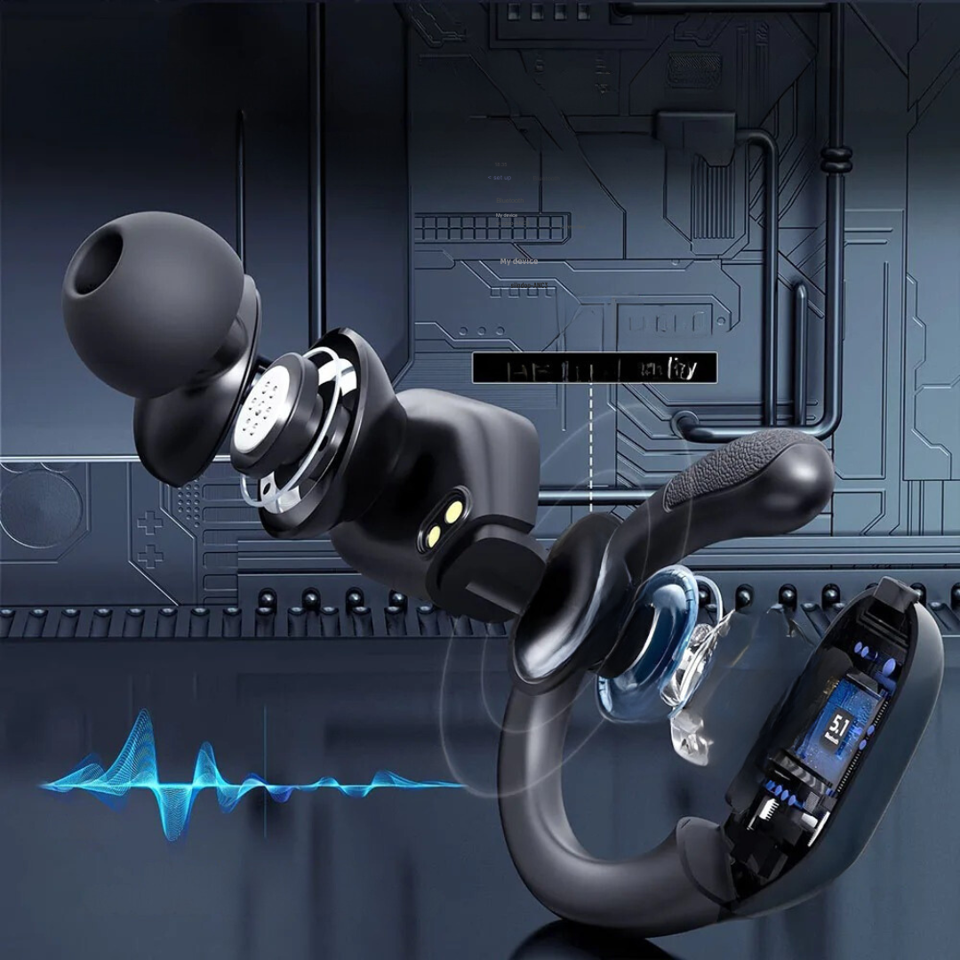 Brusreducerande trådlösa öronsnäckor | Sporthörlurar För Löpning | Lång Batteritid