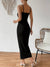 Kvinna Cami Klänning Ruffle Polyester med Slits-3