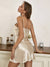 Dam Mini Klänning Satin V-hals Elegant 4