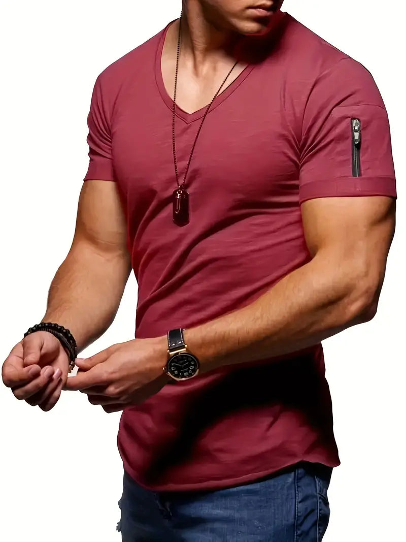 Variant image for Herr T-shirt V-ringning Casual Bomull-33