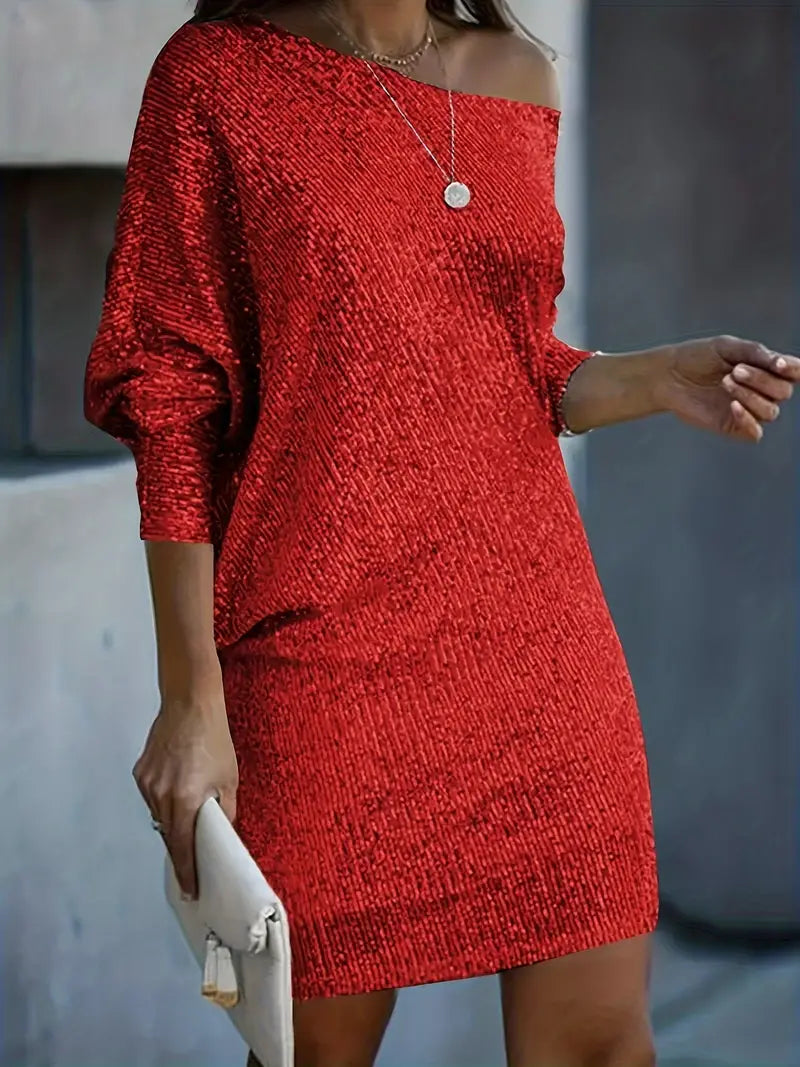 Dam Festklänning med Paljetter Figursydd Polyester 3
