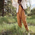 Kvinnors Jumpsuit Lätt Bomull Lång Ärm Loose Fit-3