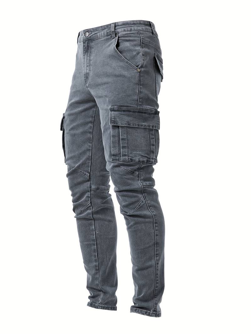Variant image for Herr Slim-Fit Cargo Byxor Modern Design 100% Bomull-21
