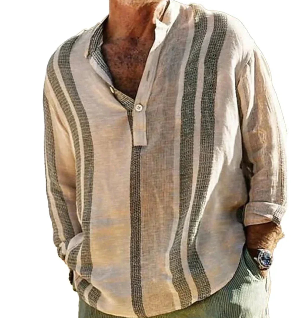 Variant image for Herr Löst Linneskjorta Avslappnad Stil 100% Linne-7