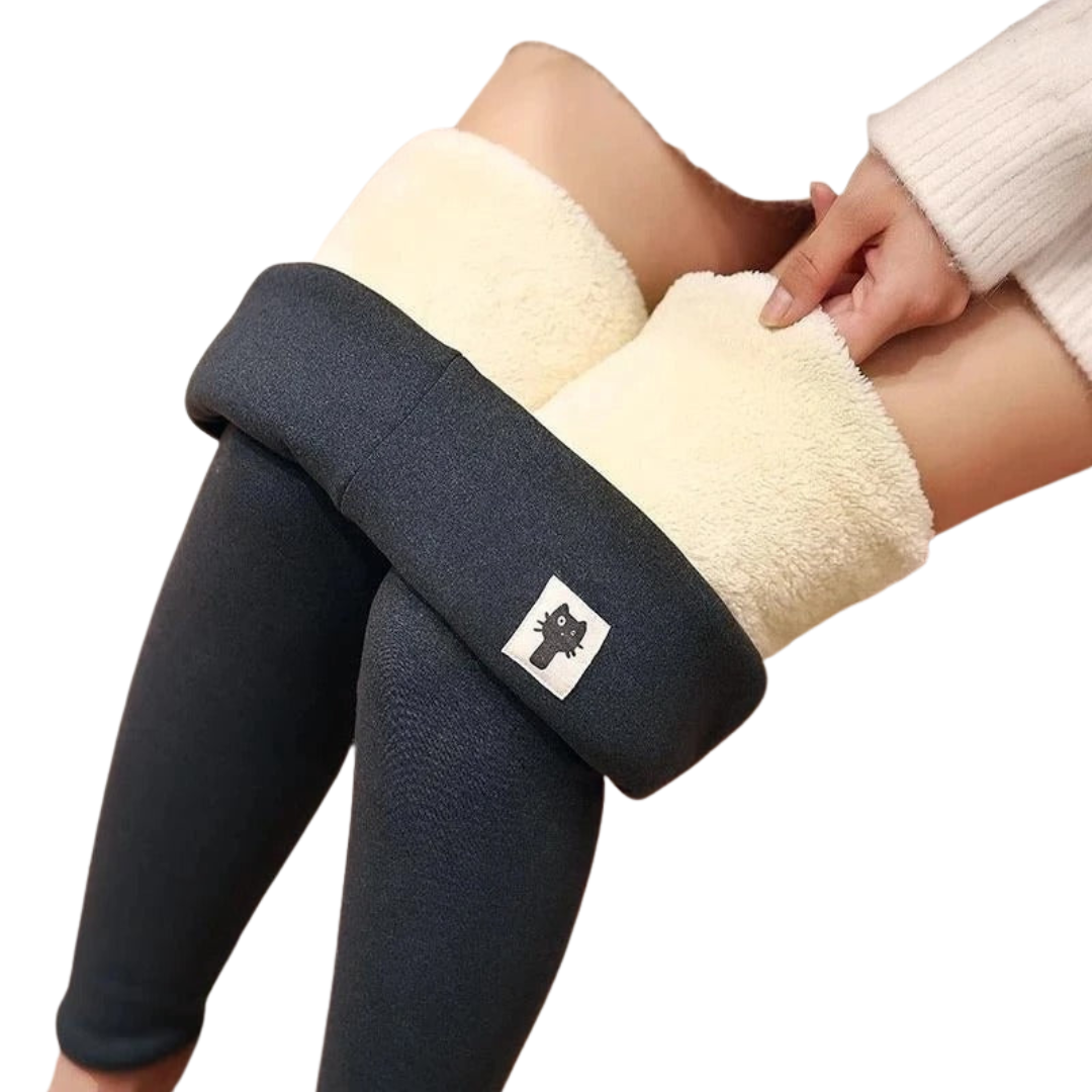 Sammetsklädd fleece Vinterleggings för damer