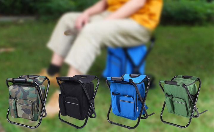 Hopfällbar ryggsäckspall för utomhusbruk