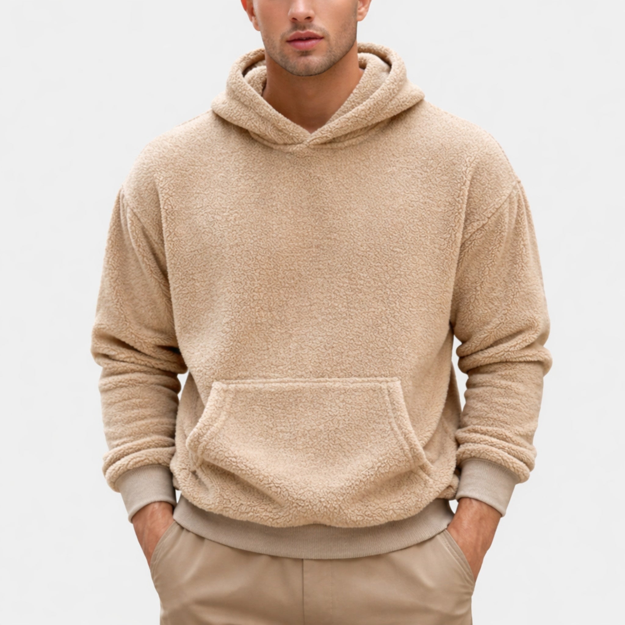 Herr Huvtröja Fleece Avslappnad Stil
