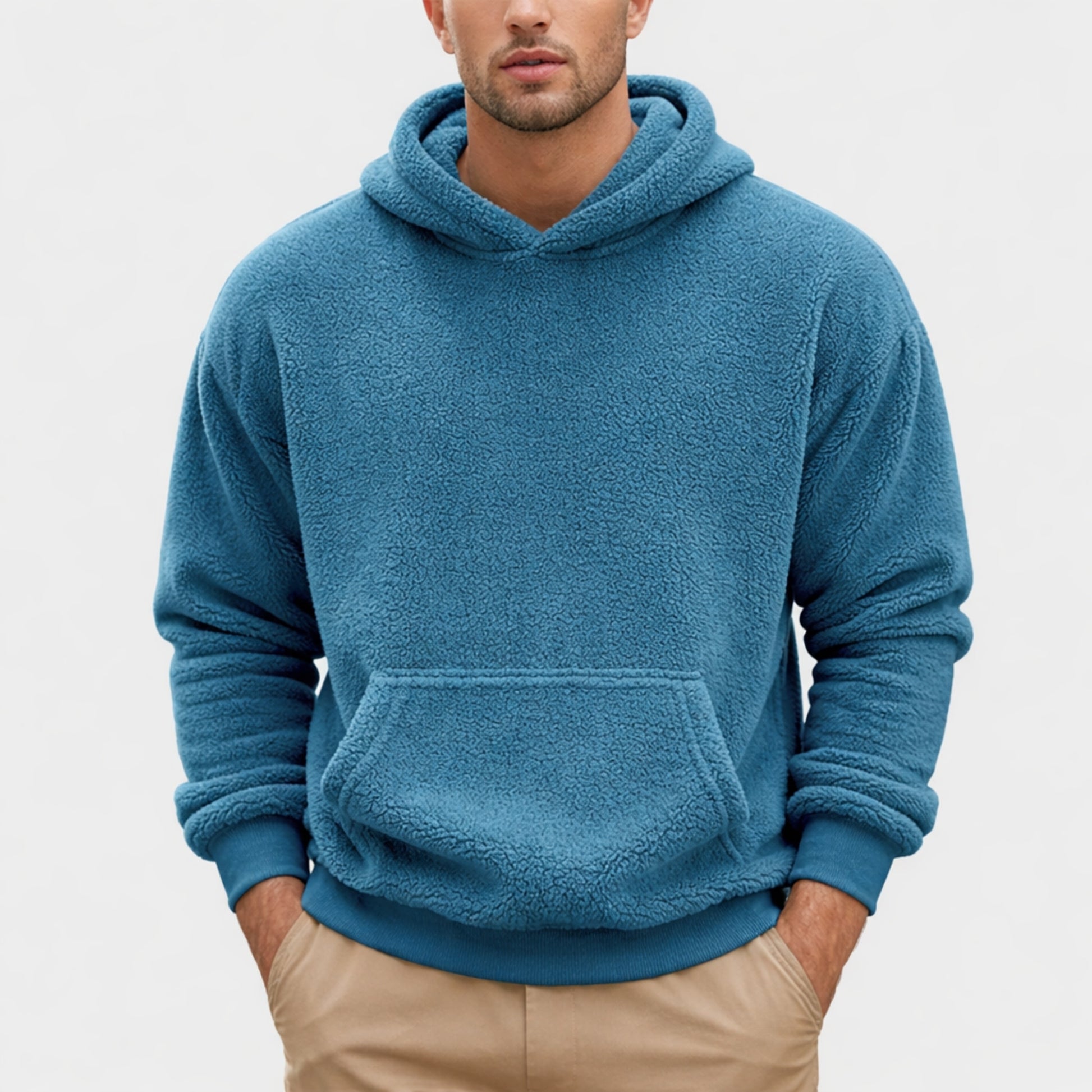 Herr Huvtröja Fleece Avslappnad Stil