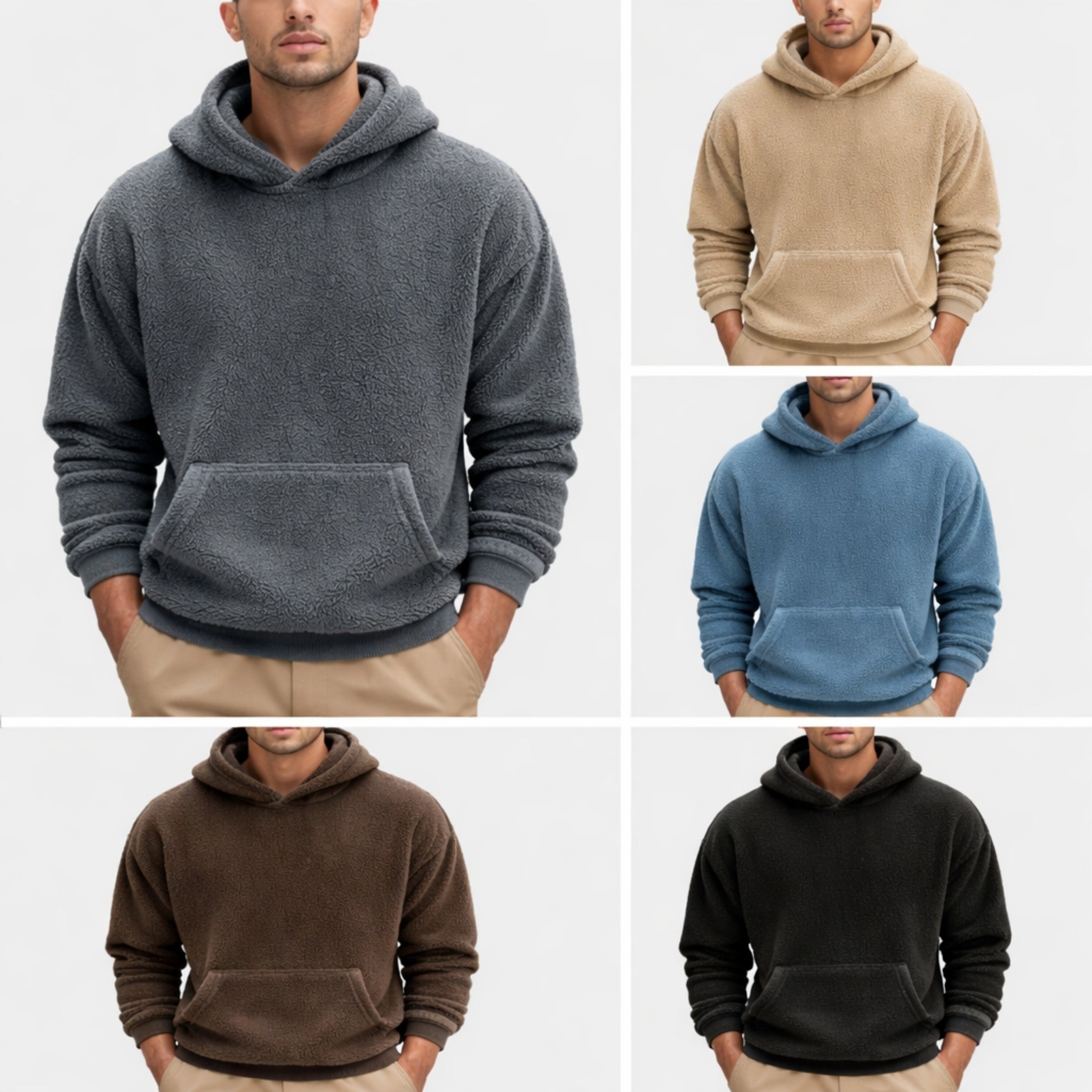 Herr Huvtröja Fleece Avslappnad Stil