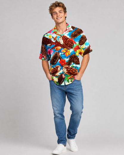 Herrskjorta Kortärmad Med Glassmotiv