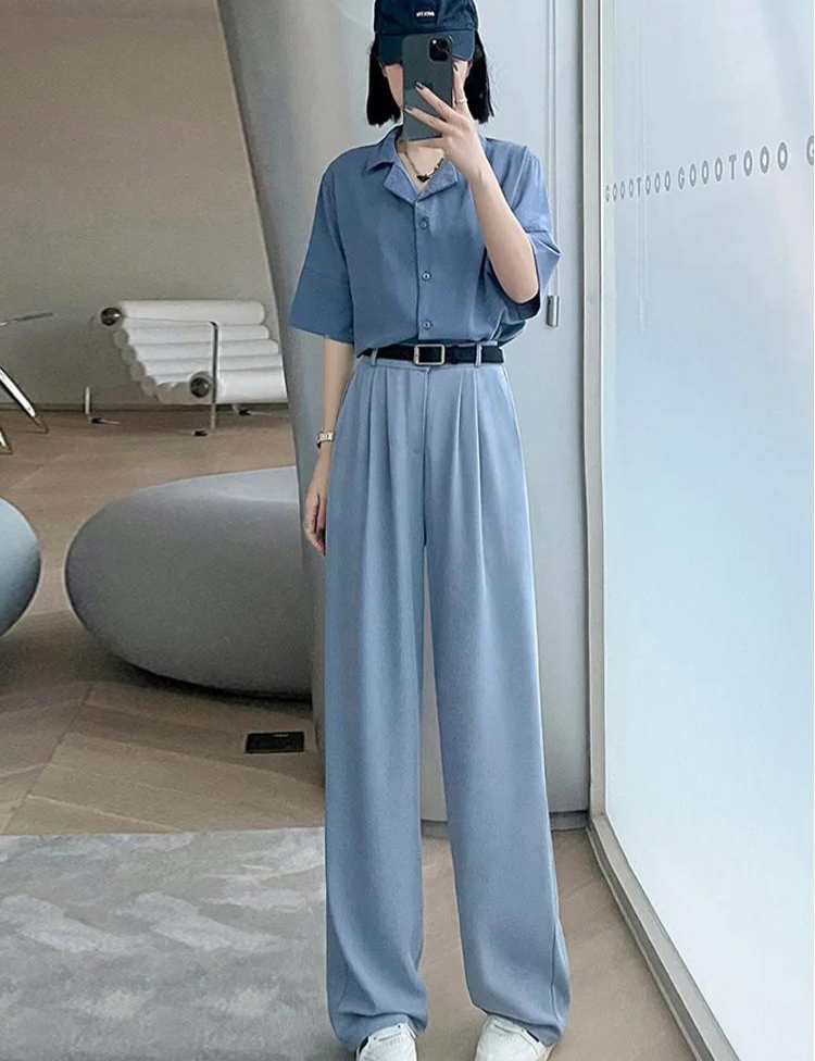 Elastiska byxor med hög midja för kvinnor