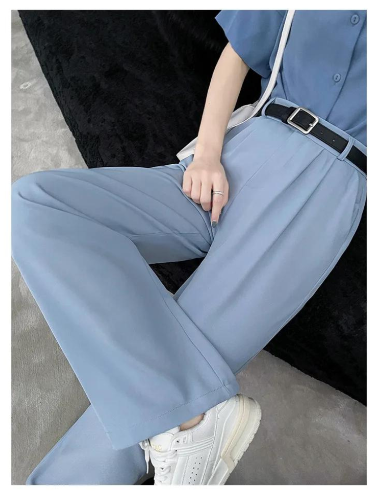 Elastiska byxor med hög midja för kvinnor