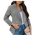 Dubbelknäppt Houndstooth Blazer för kvinnor