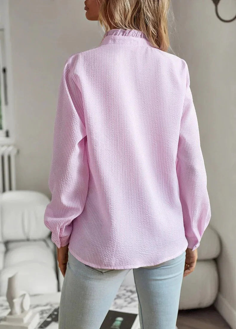 Dam Långärmad Blus Elegant Design 100% Polyester-3