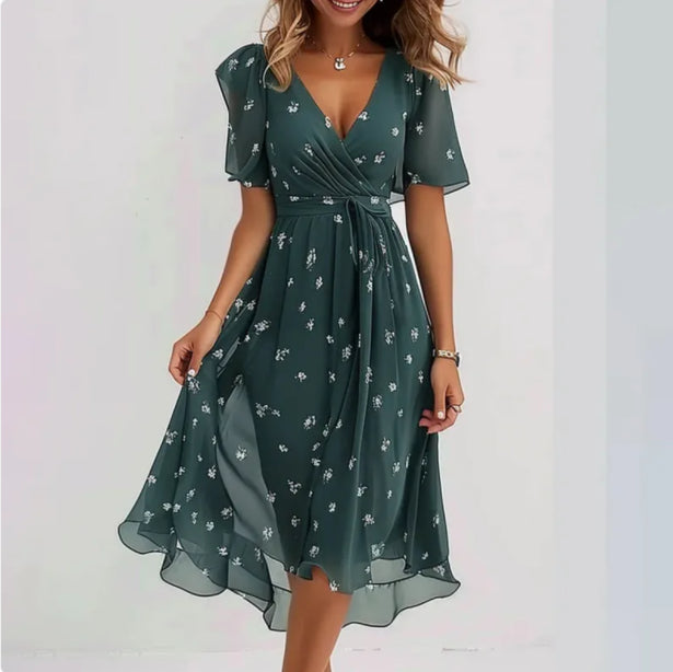 Variant image for Kvinnors Klänning V-ringning Elegant Polyester-1