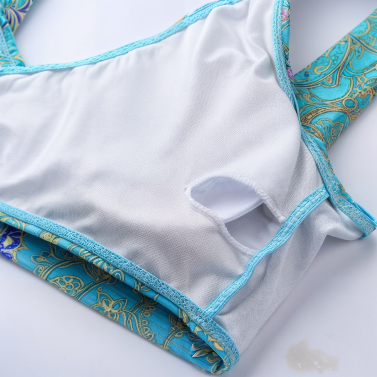 Bikini Dam | Tvådelad Baddräkt | Vadderad Överdel med Stöd | Hög Midja | Sommarstrand