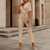 Dam Jumpsuit V-hals Elegant Kvalitetsblandning-1