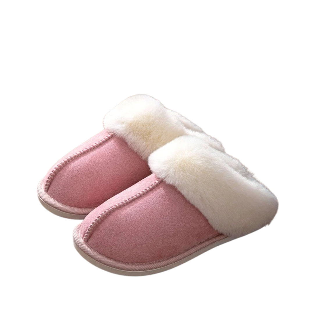 Fluffiga varma mockatofflor dam