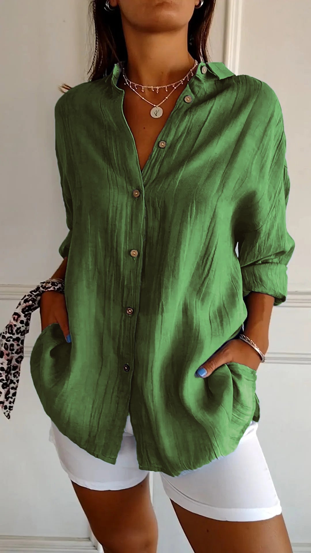 Variant image for Vit Dam Blus Klassisk Krage Mjuk Polyester-57