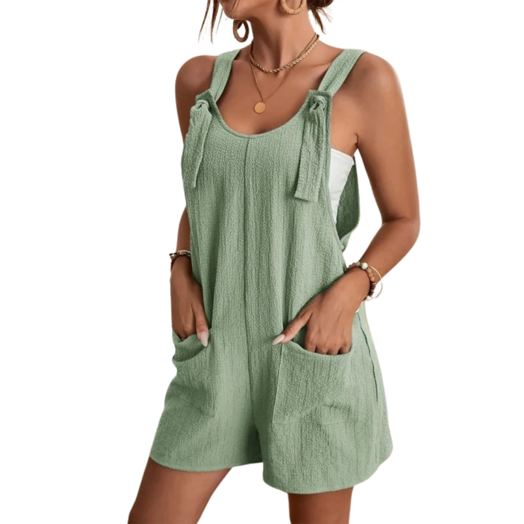 Ärmlös jumpsuit med hög midja för kvinnor
