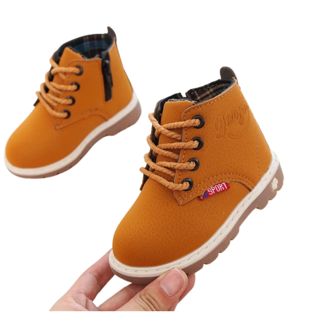 Mjuka PU-läderkängor för barn