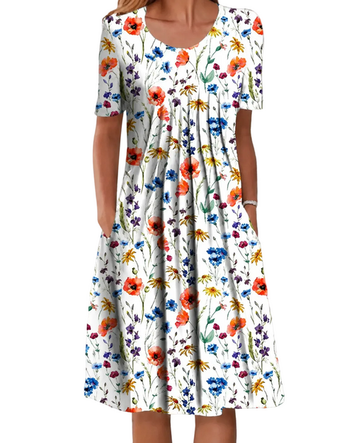 Kvinnors Midi Klänning Blommig Stil