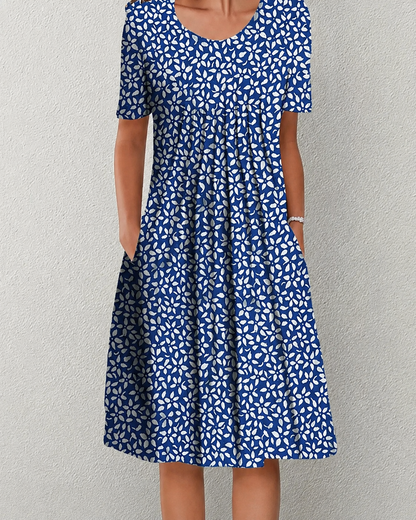 Kvinnors Midi Klänning Blommig Stil