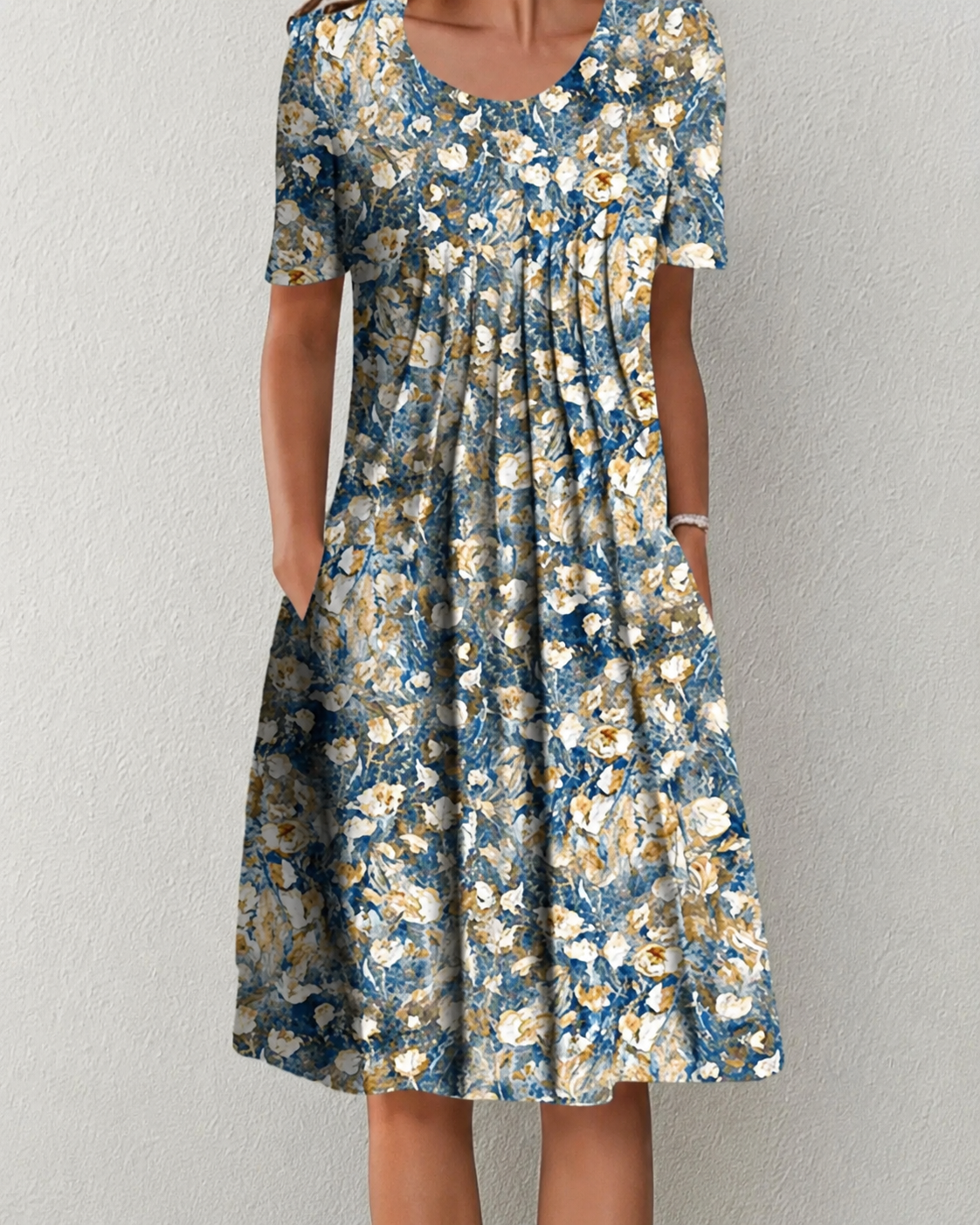 Kvinnors Midi Klänning Blommig Stil
