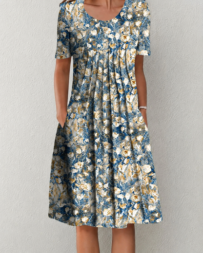 Kvinnors Midi Klänning Blommig Stil