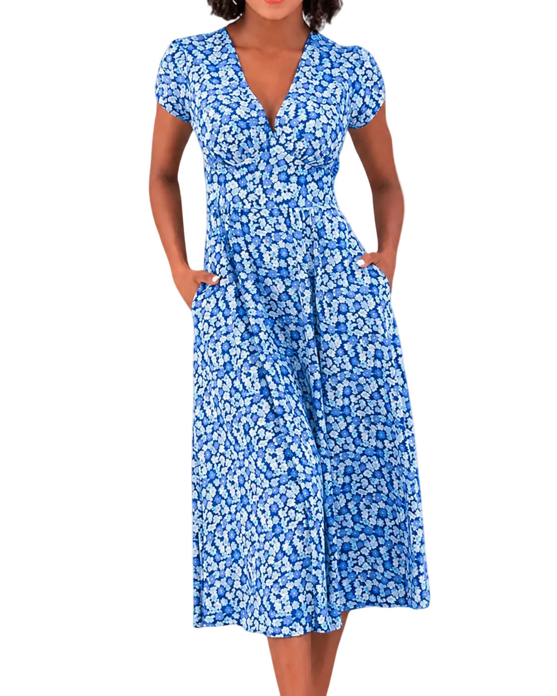 Kvinnors Sommarklänning Blommönster Tidlös Design