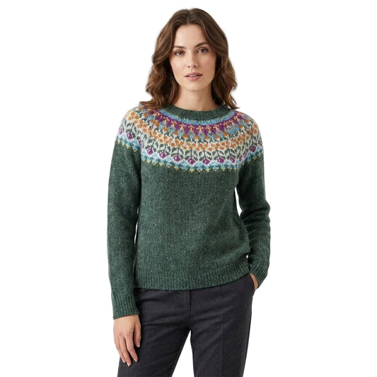 Kvinnors Texturerad Tröja Med Blommönster