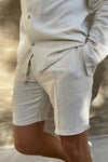 Variant image for Herrens Linneshorts Avslappnad Stil 100% Linne-1
