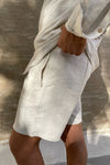 Herrens Linneshorts Avslappnad Stil 100% Linne-3