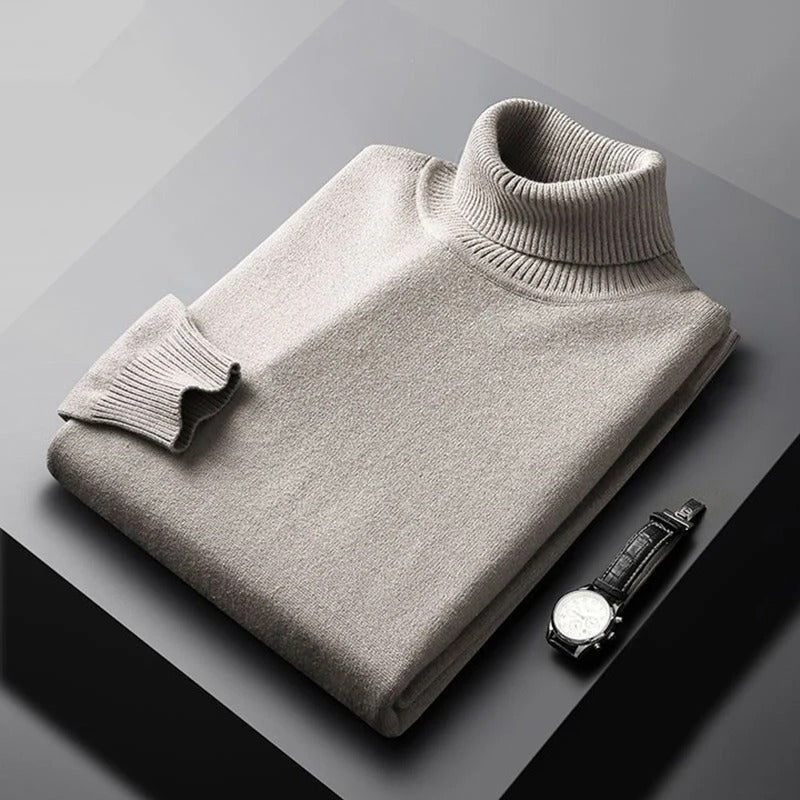 Mäns Turtleneck Klassisk Design Mjuk Bomullsblandning 3