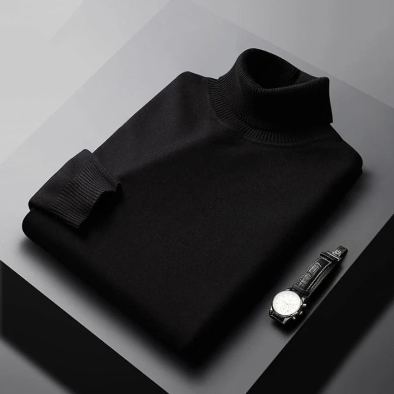 Mäns Turtleneck Klassisk Design Mjuk Bomullsblandning 1