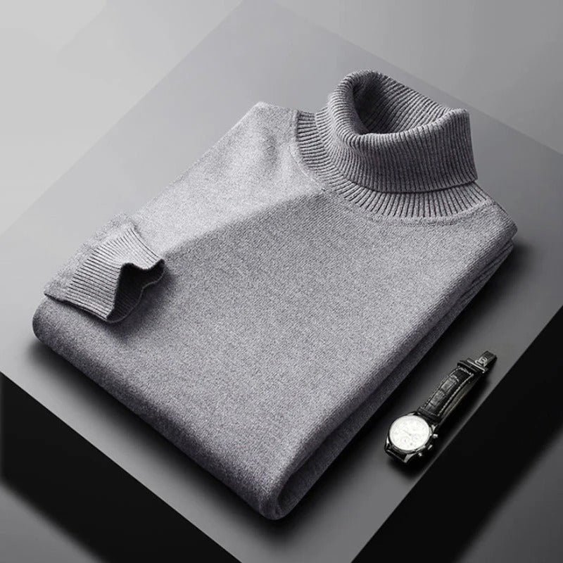 Mäns Turtleneck Klassisk Design Mjuk Bomullsblandning 6