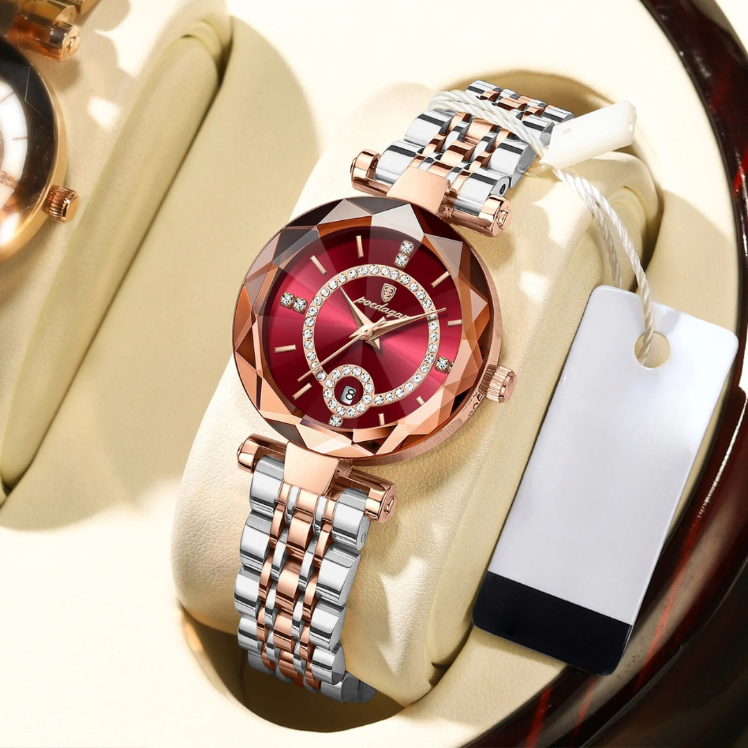 Diamantkvartsklocka för kvinnor