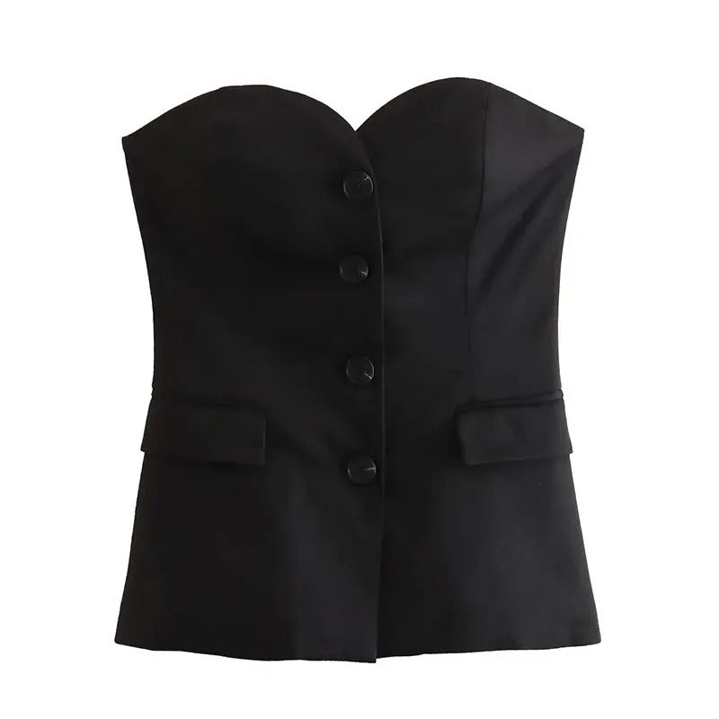 Off-Shoulder Tube Top & Byxor Set för kvinnor