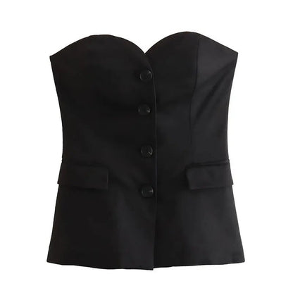 Off-Shoulder Tube Top & Byxor Set för kvinnor