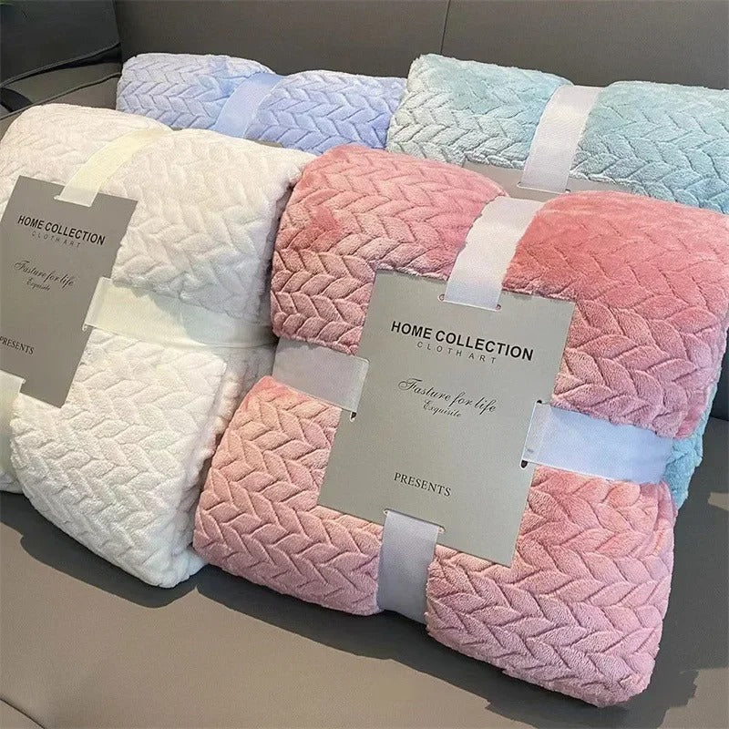 Coral Velvet Wool Blanket