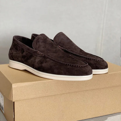 Loafers i mocka-stil läder för män